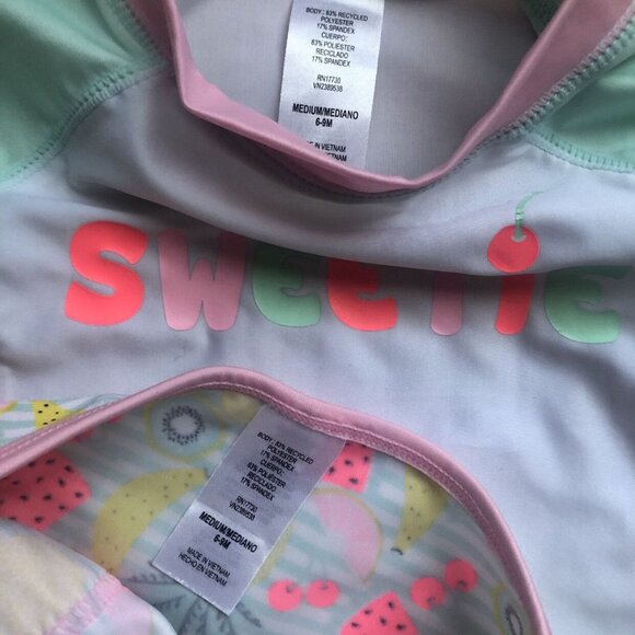 Fruit Swimsuit 2 Piece Matching Rash Guard & Bottoms - Picture 4 of 6